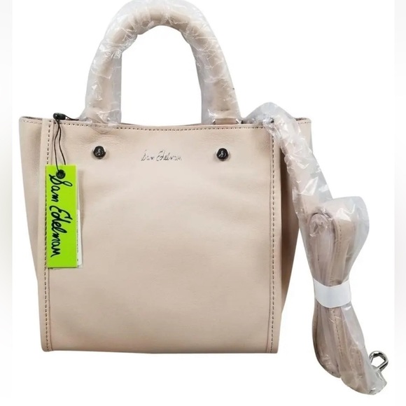 $178 Sam Edelman Small Leather Tote Pink Dual Staps or Shoulder or Cross Body - Picture 3 of 11